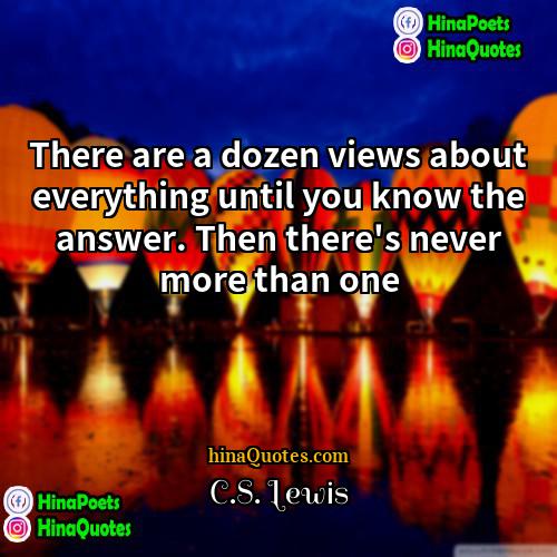CS Lewis Quotes | There are a dozen views about everything